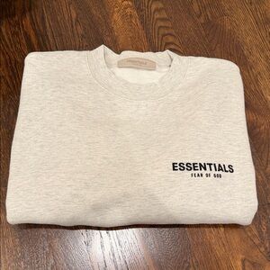 Fear of God Essentials Cream Crewneck Sweater